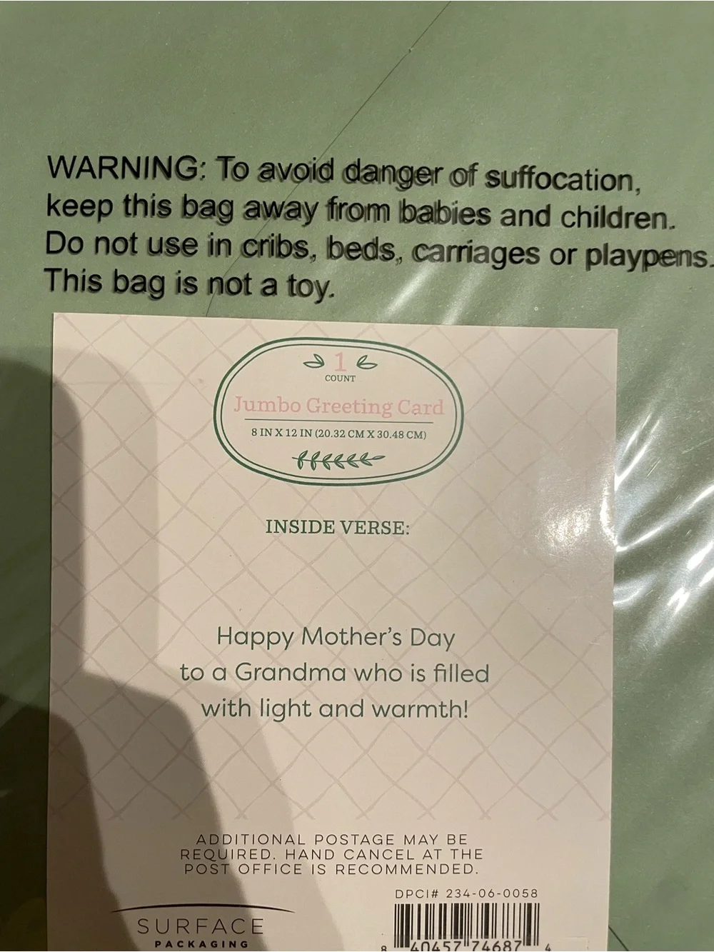 Surface Packaging jumbo greeting